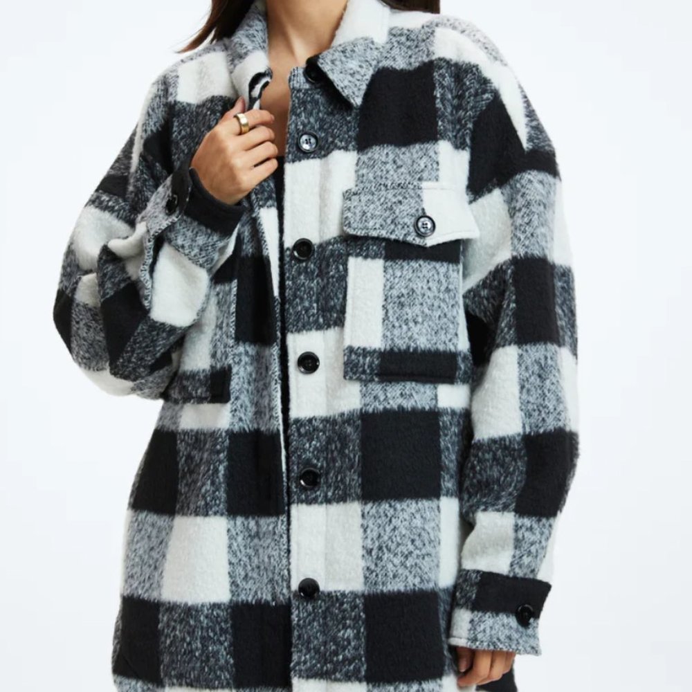 *NWT* Good American Brushed Boyfriend Shacket